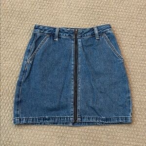 Hollister Denim Blue Skirt with Front Zipper